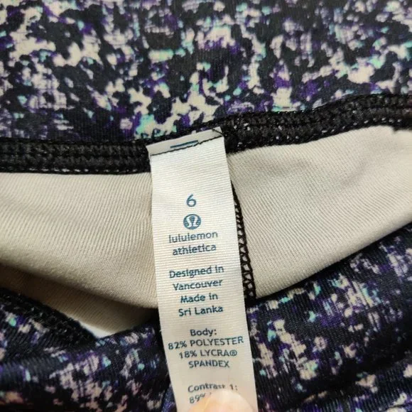 Lululemon Journey Crop Women's Rocky Road Sand Dune Black Mesh Leggings Size 6 - Picture 5 of 6